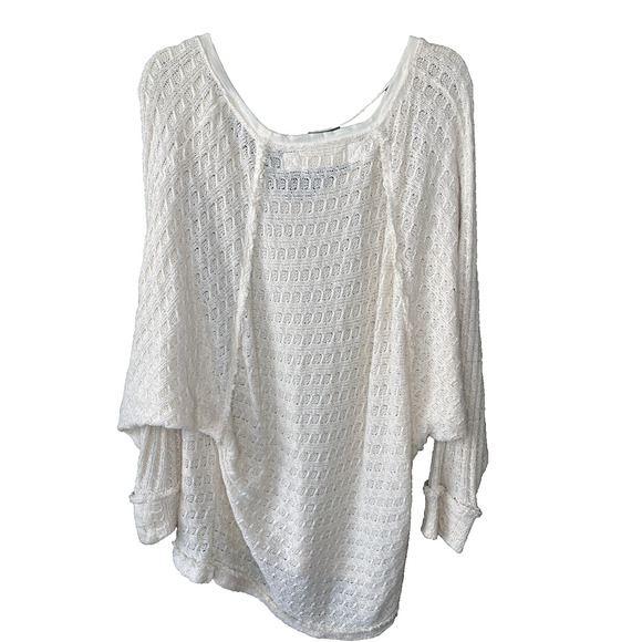 We The Free Sweater Womens Large Thien Hacci Oversized Slouchy Coastal Open Knit - Picture 3 of 8